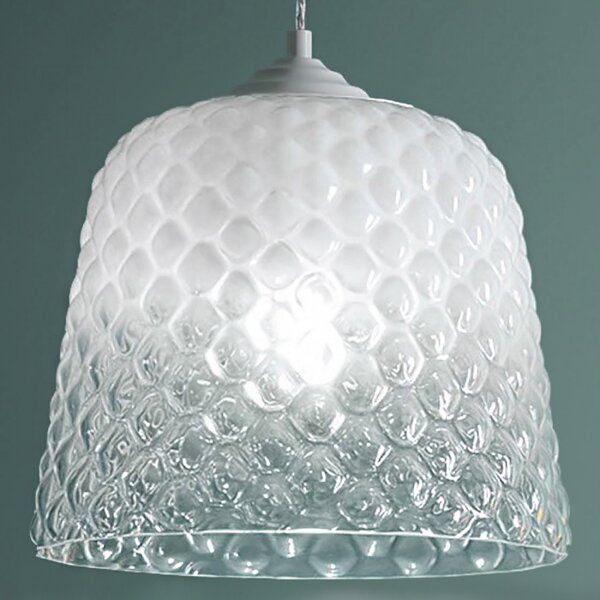 Lampadario led gea luce alice sg e27 vetro sfumato bianco lampada soffitto - Gea Luce