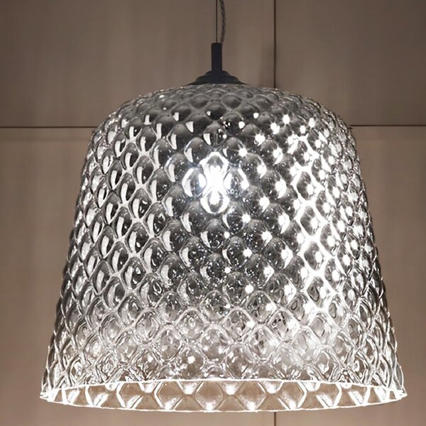Lampadario led gea luce alice br 3 luci vetro fume e27 led lampada soffitto moderno - Gea Luce
