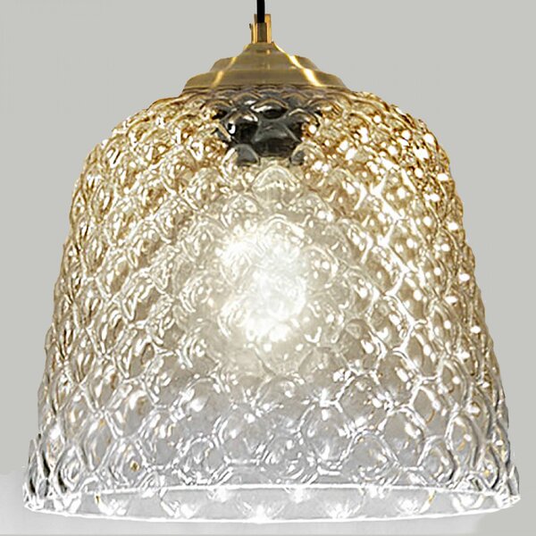 Lampadario classico led gea luce alice sg e27 vetro sfumato ambra lampada soffitto - Gea Luce