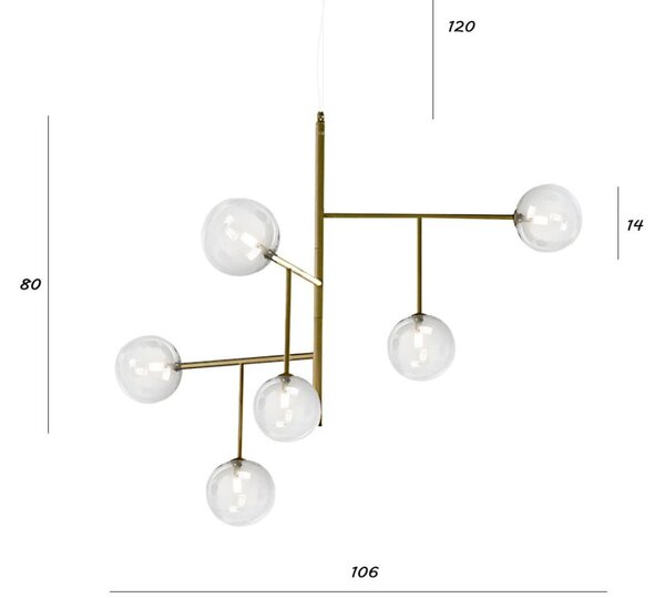 Lampadario classico illuminando bolle sp6 or tr g9 led metallo lampada soffitto - Illuminando