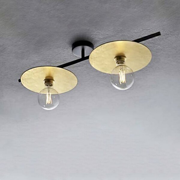 Plafoniera moderna illuminando pub pl2pubbn+disco25fo e27 led metallo lampada soffitto - Illuminando