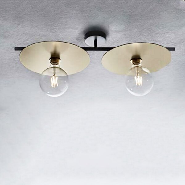 Plafoniera classico illuminando pub pl2pubnr+disco30fo e27 led metallo lampada soffitto - Illuminando