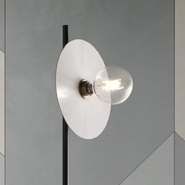 Piantana moderna illuminando pub te2pubnr+disco25bn e27 led metallo lampada terra - Illuminando