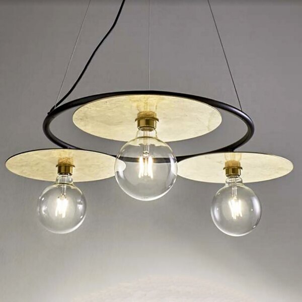 Lampadario classico illuminando pub sp3pubnr+disco25fo e27 led metallo sospensione - Illuminando