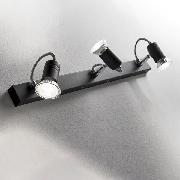 Binario moderno illuminando zelig 3 nr gu10 led faretti orientabili parete soffitto - Illuminando