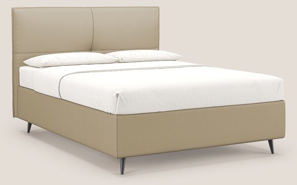 Greta letto contenitore dimensioni SLIM con testata trapuntata in ecop