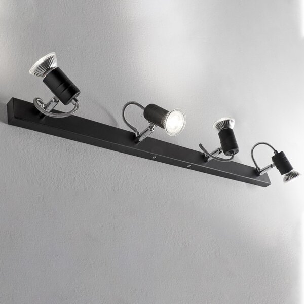 Binario moderno illuminando zelig 4 nr gu10 led faretti orientabili parete soffitto - Illuminando