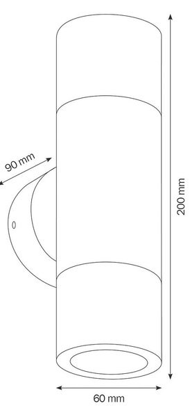 LCD Applique esterni 5121, up&downlight antisalsedine