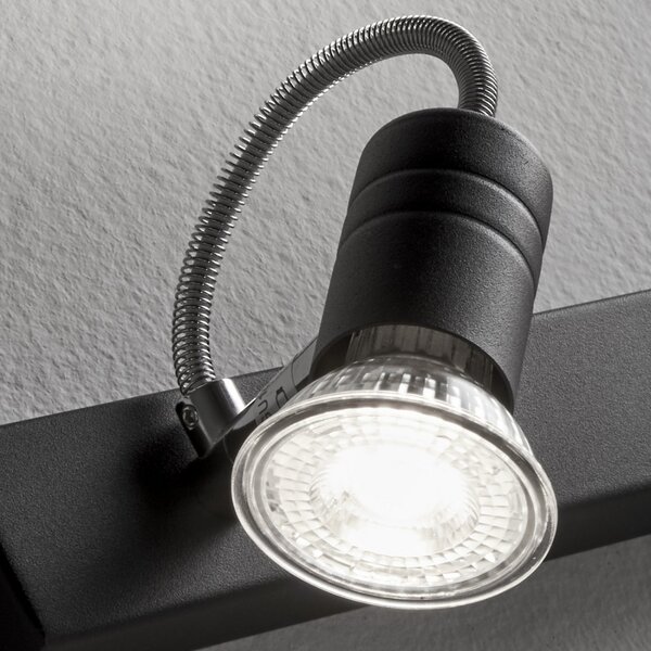 Binario moderno illuminando zelig 4 nr gu10 led faretti orientabili parete soffitto - Illuminando