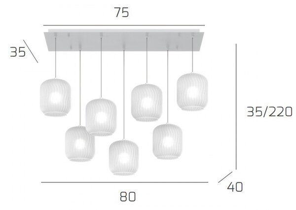 Plafoniera moderna top light tender 1181 bi s7 r bf e27 led vetro lampada soffitto - Top Light