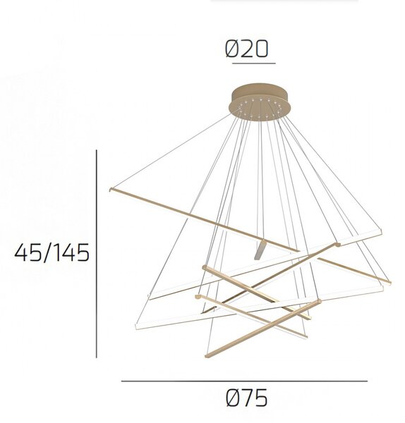 Lampadario classico oro top light dna 1182 s80 go led sospensione lampada soffitto - Top Light