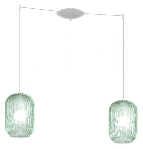 Lampadario moderno top light tender 1181 bi s2 s ve e27 led vetro sospensione - Top Light