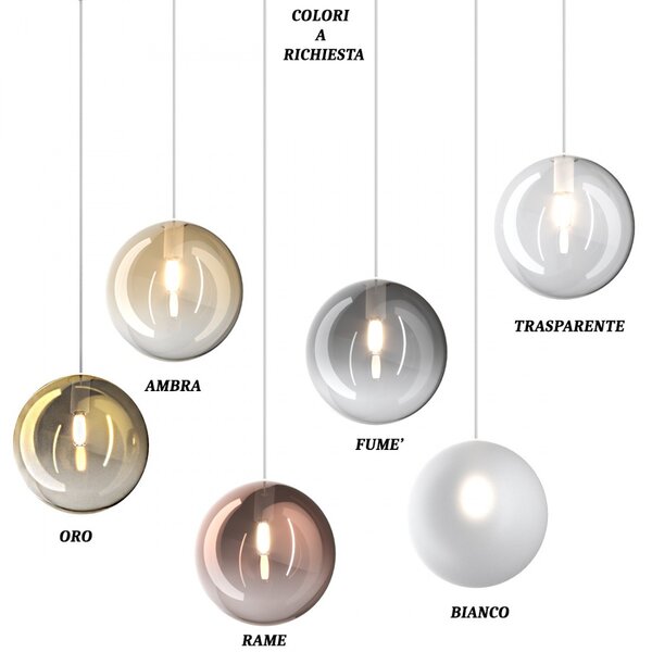 Lampadario moderno top light eclipse 1184 s1 g9 led vetro sospensione - Top Light