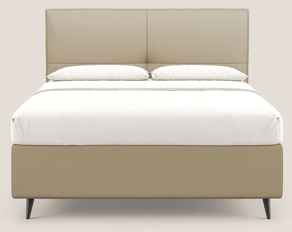 Greta letto contenitore dimensioni SLIM con testata trapuntata in ecop