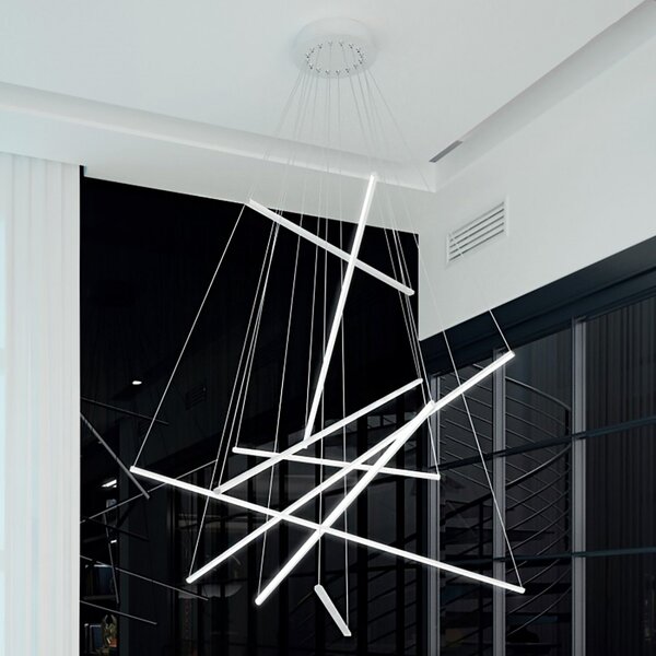 Lampadario moderno bianco top light dna 1182 s100 bi led sospensione lampada soffitto - Top Light