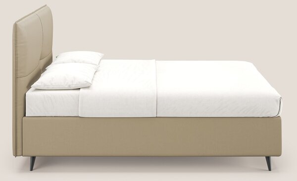 Greta letto contenitore dimensioni SLIM con testata trapuntata in ecop