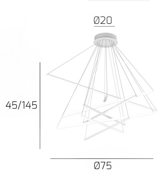 Lampadario moderno bianco top light dna 1182 s80 led sospensione lampada soffitto - Top Light