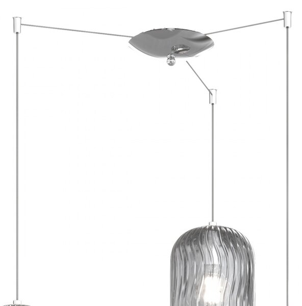 Lampadario moderno top light tender 1181 cr s3 s fu e27 led vetro sospensione - Top Light