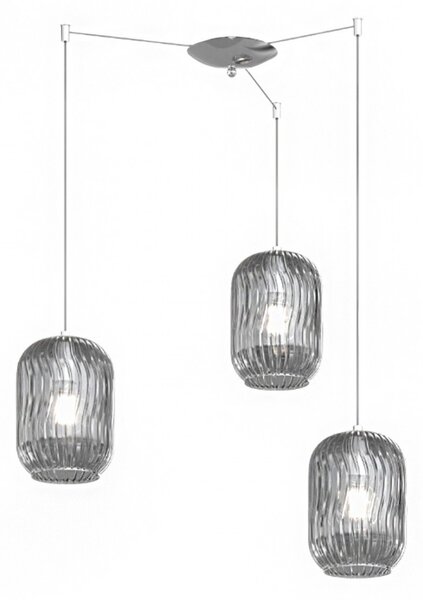 Lampadario moderno top light tender 1181 cr s3 s fu e27 led vetro sospensione - Top Light