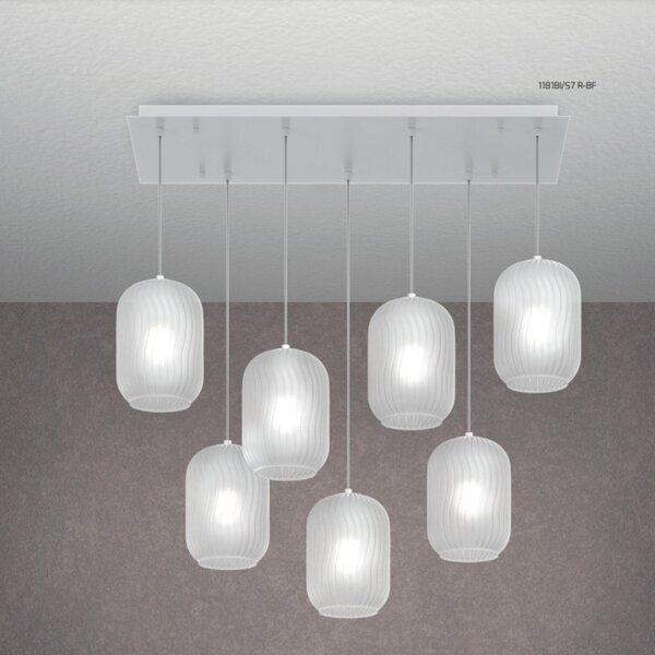 Plafoniera moderna top light tender 1181 bi s7 r bf e27 led vetro lampada soffitto - Top Light