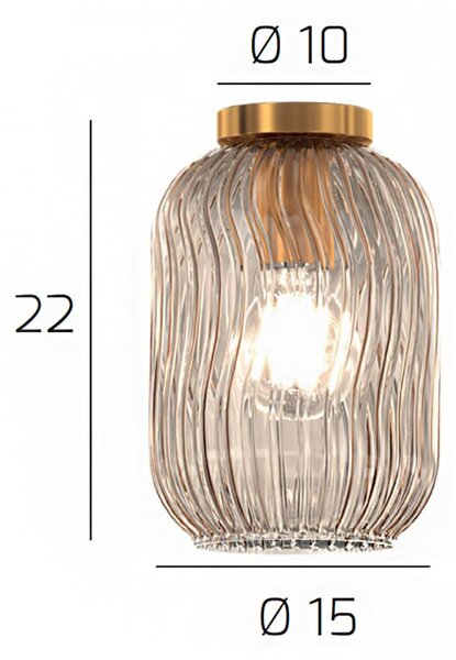 Plafoniera classica top light tender 1181 os pl1 am e27 led vetro lampada soffitto - Top Light