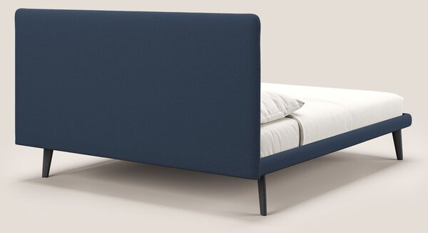 Noel letto minimal scandinavo con piedi in mogano e tessuto fiammato i