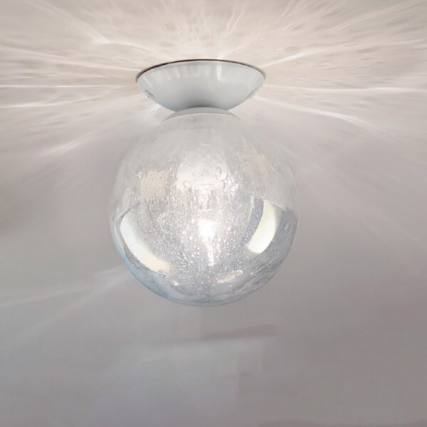 Plafoniera moderna due p moon 2708 plm e27 led vetro iridato lampada soffitto sfera - Due P Illuminazione
