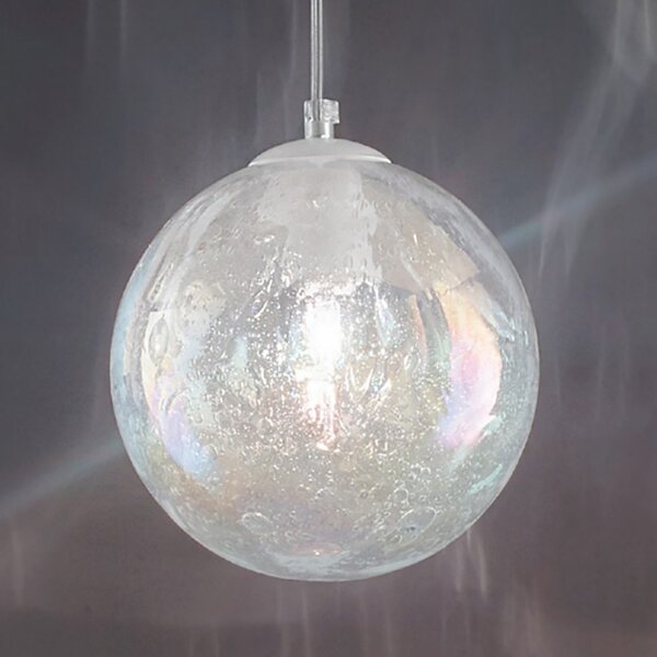 Sospensione moderna due p moon 2708 sm e27 led vetro iridato lampadario sfera - Due P Illuminazione