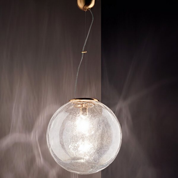 Sospensione classica due p moon 2708 sg e27 led vetro iridato lampadario sfera - Due P Illuminazione