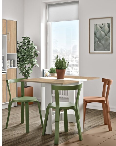 Tavolo da pranzo pieghevole con piano in rovere 76x28 cm Papillon - TemaHome