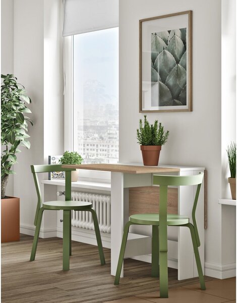 Tavolo da pranzo pieghevole con piano in rovere 76x28 cm Papillon - TemaHome