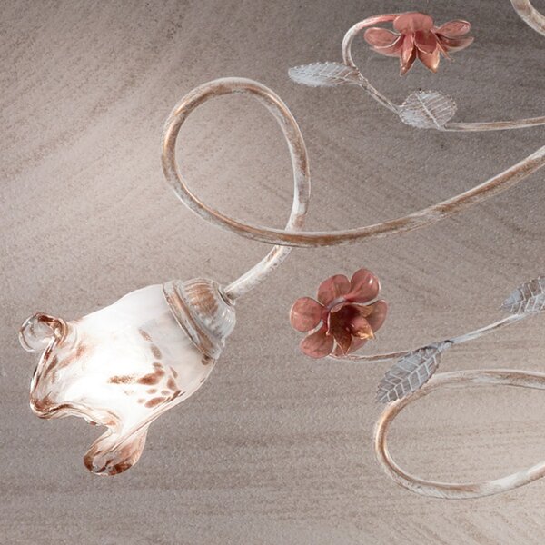 Plafoniera classica due p illuminazione matilde pl5 e14 led metallo vetro lampada soffitto - Due P Illuminazione