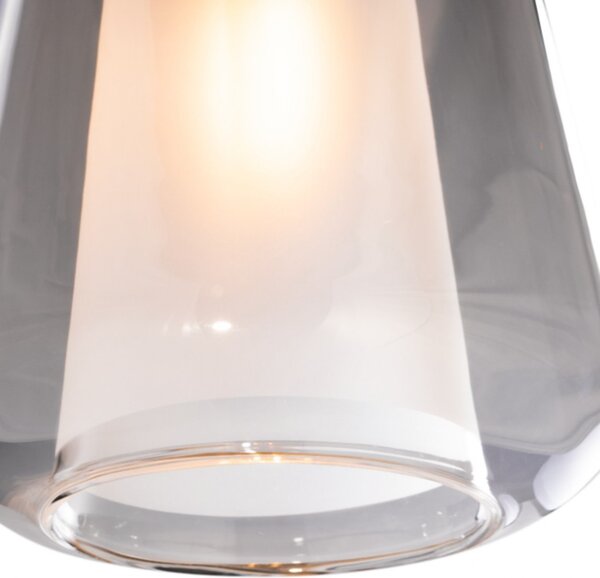 Plafoniera classica top light double skin 1176os pl1 gamma fu e27 led vetro lampada soffitto - Top Light