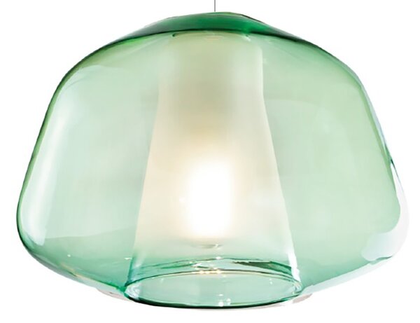 Lampadario moderno top light double skin 1176bi s4 r abg mc e27 led vetro multicolor sospensione - Top Light