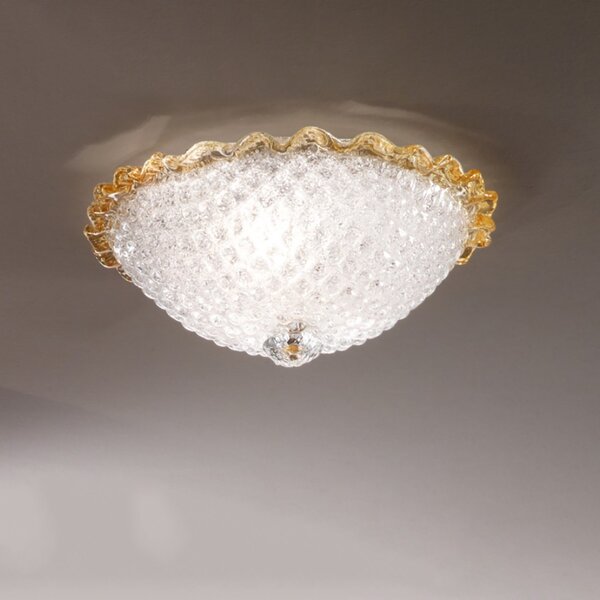 Plafoniera moderna due p hive 2698 plp e27 led vetro graniglia lampada soffitto - Due P Illuminazione