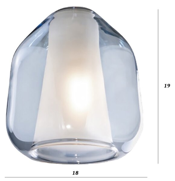 Lampadario moderno top light double skin 1176bi s3 s abg mc e27 led vetro multicolor sospensione - Top Light