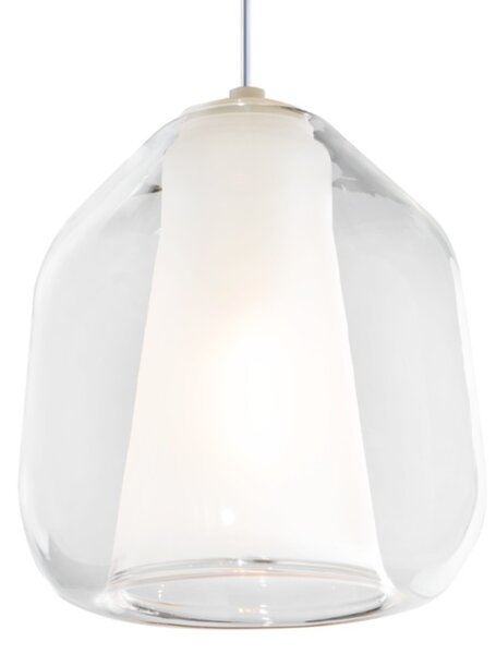 Lampadario moderno top light double skin 1176bi s4 r abg mc e27 led vetro multicolor sospensione - Top Light