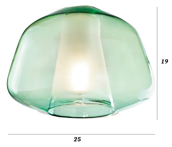 Lampadario moderno top light double skin 1176bi s4 r abg mc e27 led vetro multicolor sospensione - Top Light