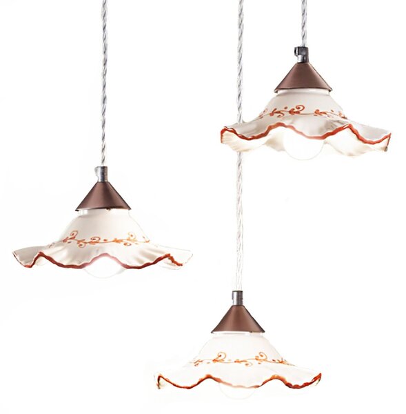 Lampadario ceramica due p illuminazione hope s3 e27 led classica lampada soffitto sospensione - Due P Illuminazione