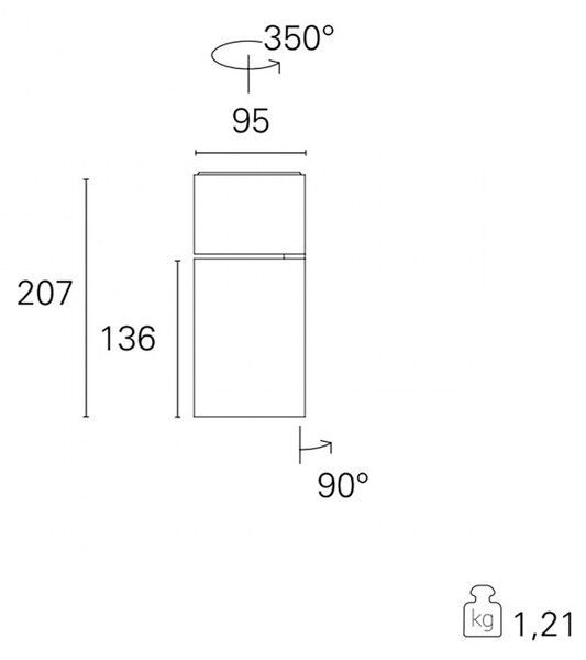 Spot orientabile pan international ska td-be31nfw td-be31nfb 33w led faretto pare soffitto moderno - Pan International