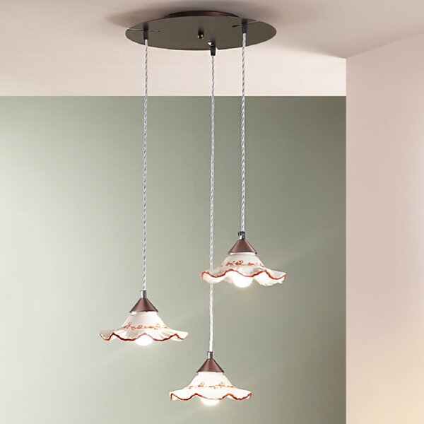 Lampadario ceramica due p illuminazione hope s3 e27 led classica lampada soffitto sospensione - Due P Illuminazione