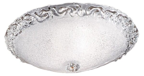 Plafoniera classica due p frost 2699 plp e27 led vetro graniglia cristallo lampada soffitto - Due P Illuminazione