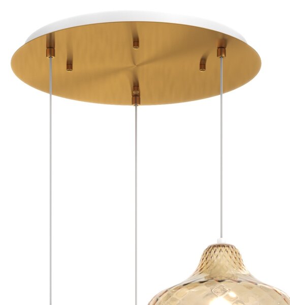 Lampadario vetro colorato top light dress 1191 os s3 tp am e27 led lampada soffitto moderna - Top Light