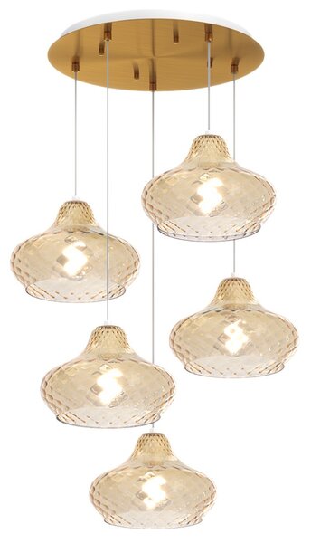 Lampadario vetro colorato top light dress 1191 os s5 tp ambra e27 led lampada soffitto moderna classica - Top Light