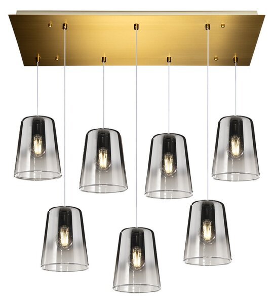 Lampadario classico top light shaded 1164os s7 r cr e27 led vetro colorato lampada soffitto - Top Light