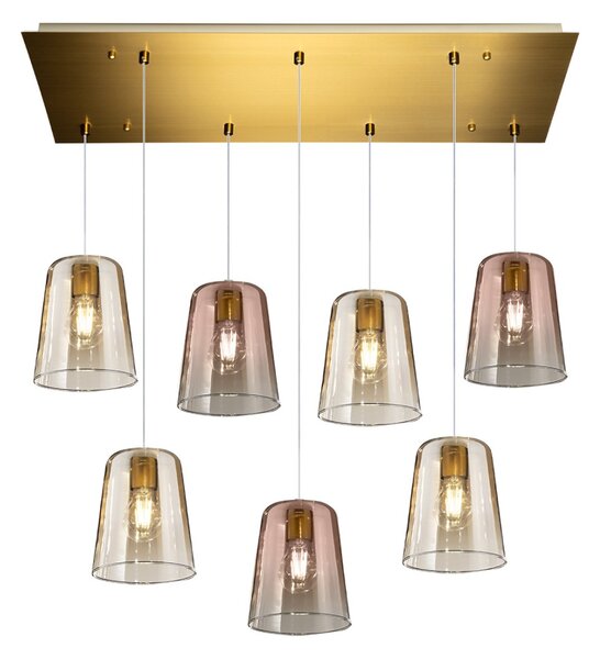 Lampadario top light shaded 1164os s7 r am ra e27 led vetro colorato lampada soffitto - Top Light