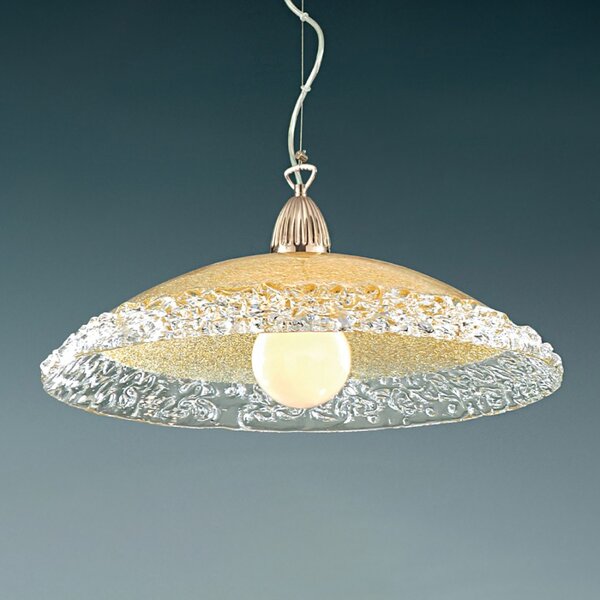 Lampadario vetro ambra padana lampadari sally 288 sm e27 led sospensione lampada soffitto classica - Padana Lampadari