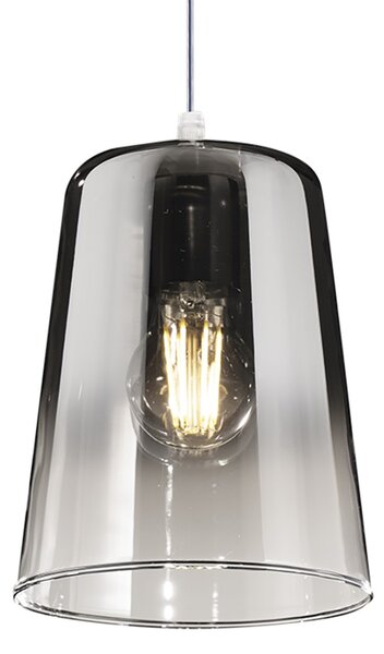 Lampadario top light shaded 1164bi s3 s cr e27 led vetro cromo lampada soffitto moderna - Top Light
