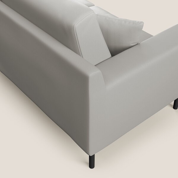 Uranio divano moderno lineare in Ecopelle impermeabile T04 grigio chia