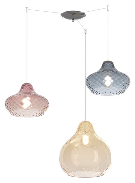 Lampadario vetro colorato top light dress 1191 cr s3 smix e27 led lampada soffitto moderna - Top Light
